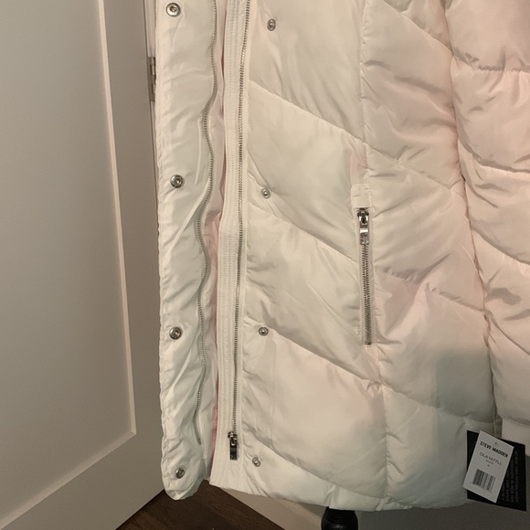 Steve Madden White Puffer Coat! Hooded! NWT! Size M - Picture 7 of 13
